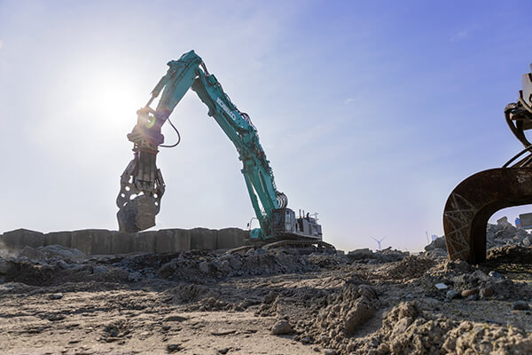Excavator demolition booms