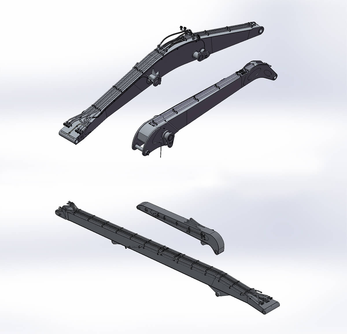 3D modeling diagram of material handling boom