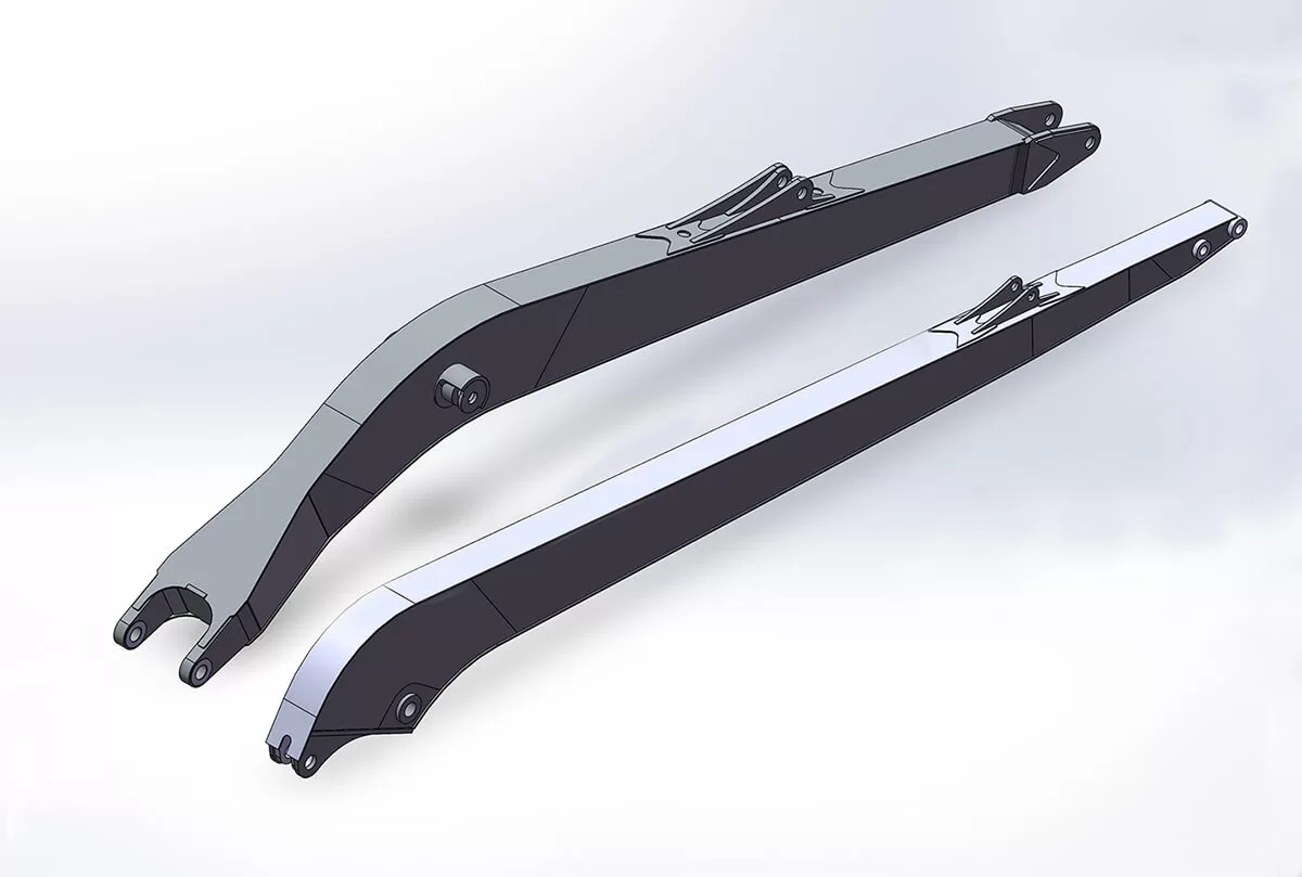 3D modeling diagram of excavator long boom
