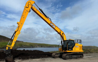 excavator long front boom