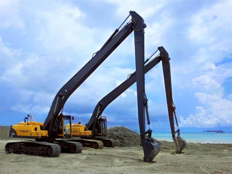 excavator long booms